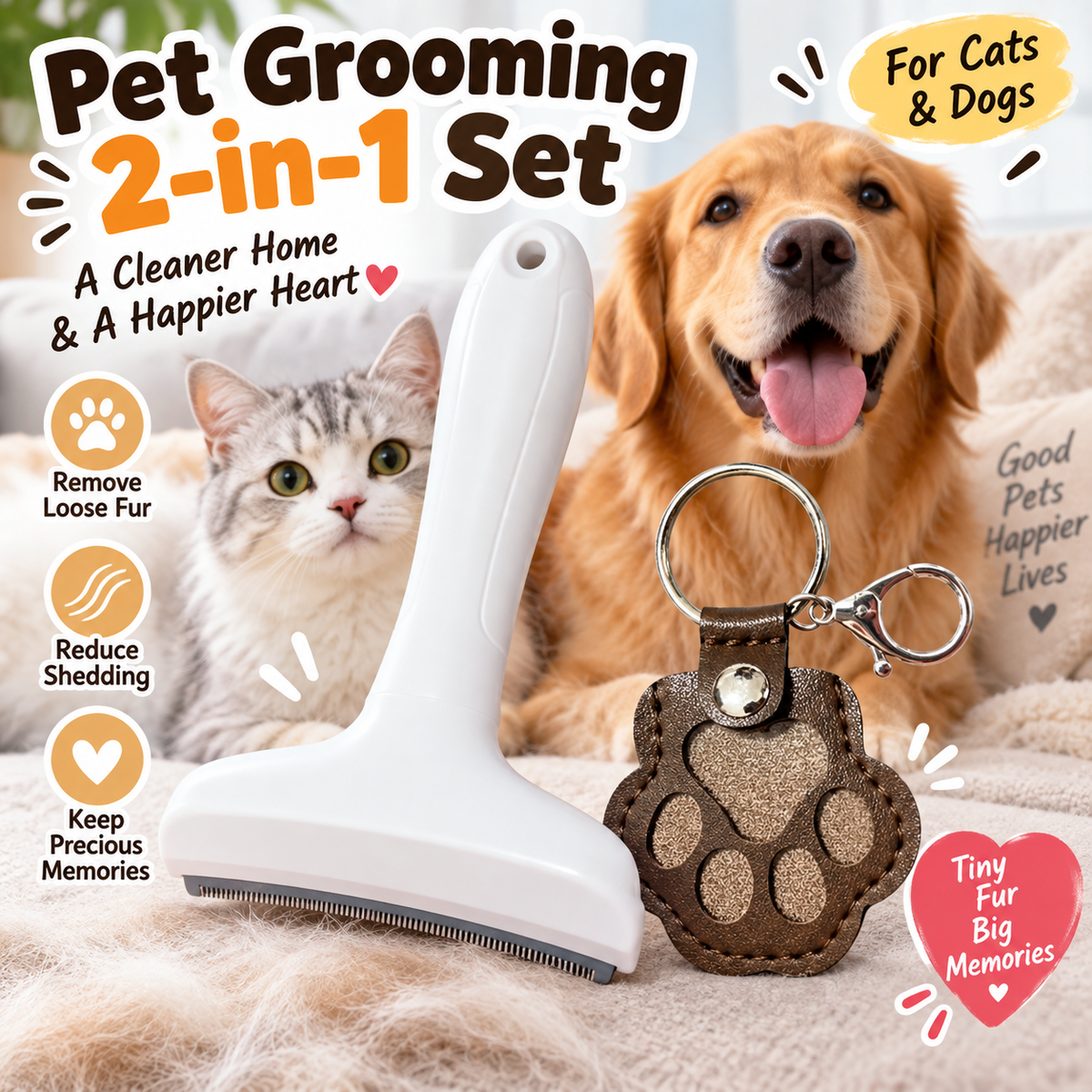 Reusable Pet Hair & Lint Remover for Sofas, Pet Beds & Clothes