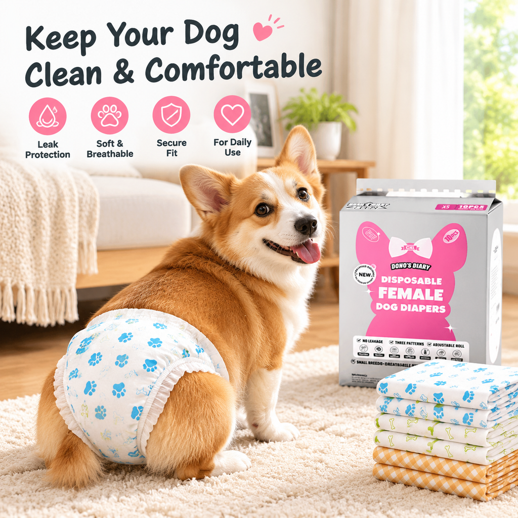 Disposable Female Dog Diapers – XS 10-Pack, Soft & Absorbent