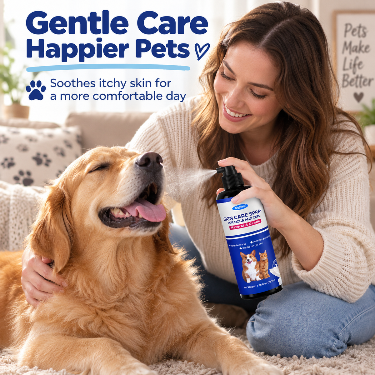 Moisturizing Pet Skin Care Spray for Dogs & Cats