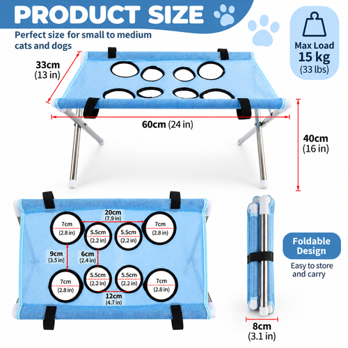 Foldable Pet Bathing & Grooming Table for Cats and Small Dogs