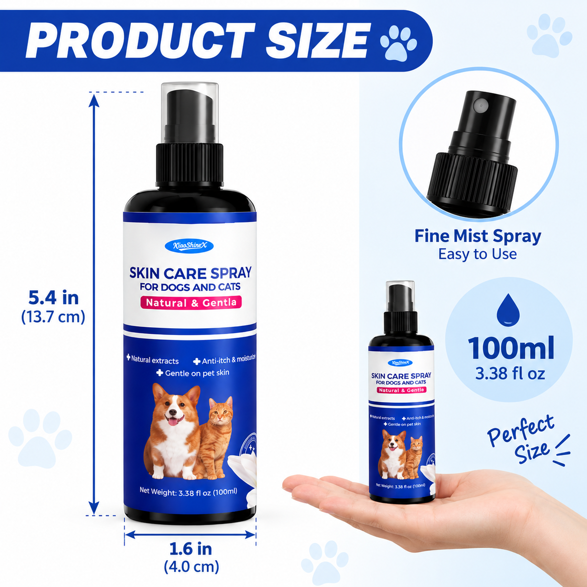 Moisturizing Pet Skin Care Spray for Dogs & Cats