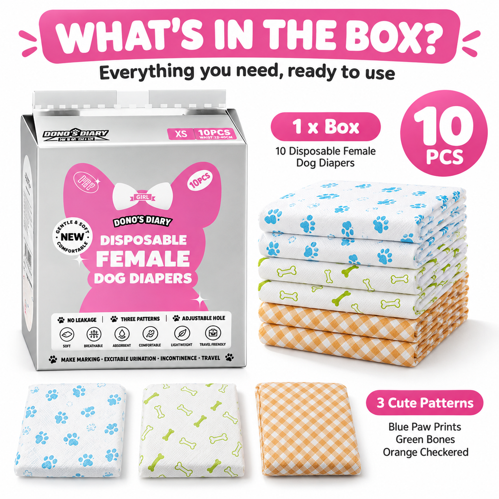 Disposable Female Dog Diapers – XS 10-Pack, Soft & Absorbent